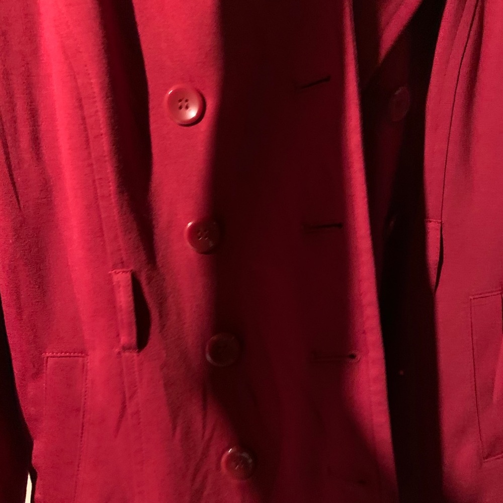 Red Double Breasted Button Up Blouse - image 4